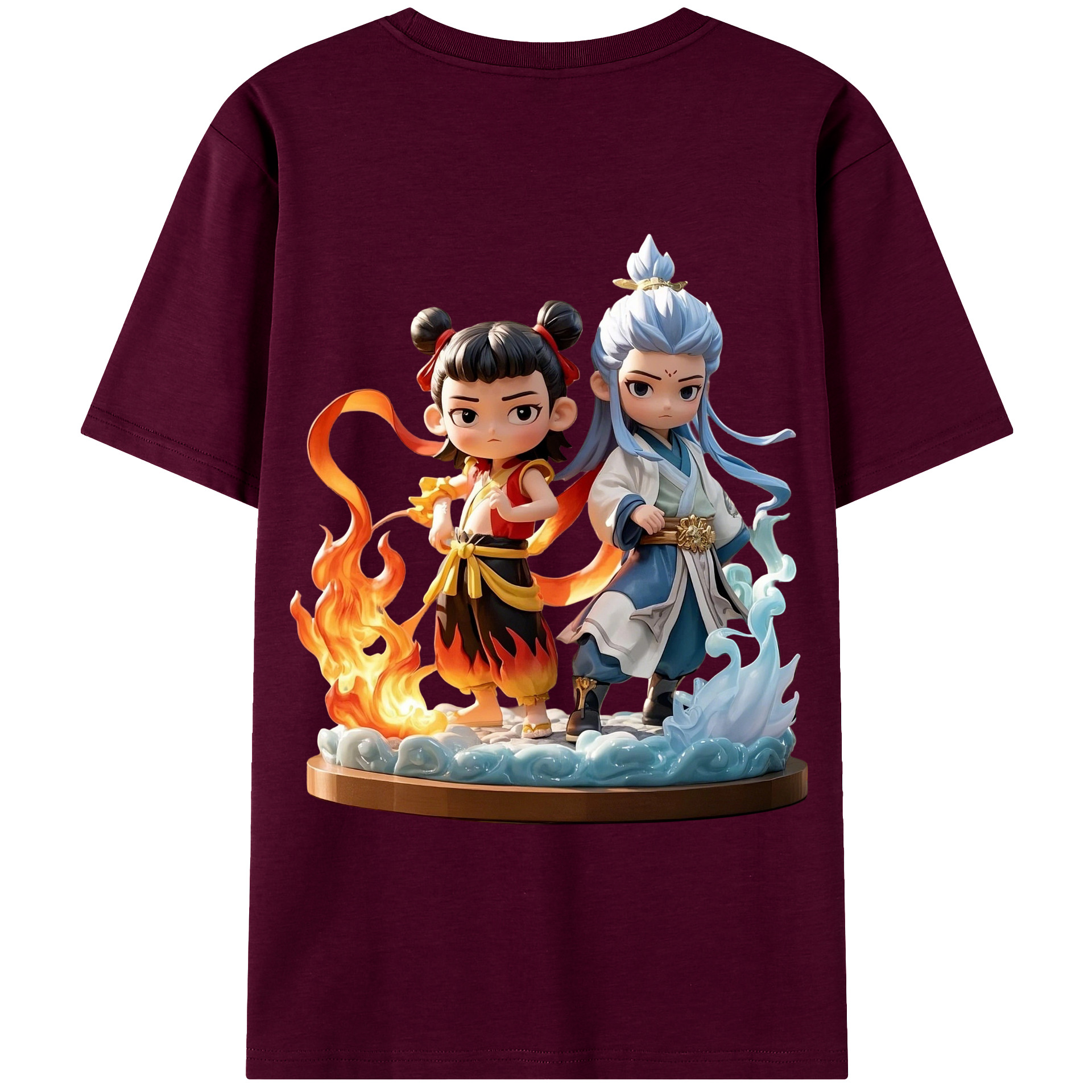 （画像用） Ne Zha 2 ナタ 魔童の大暴れ レディース半袖Tシャツ(バックプリント)